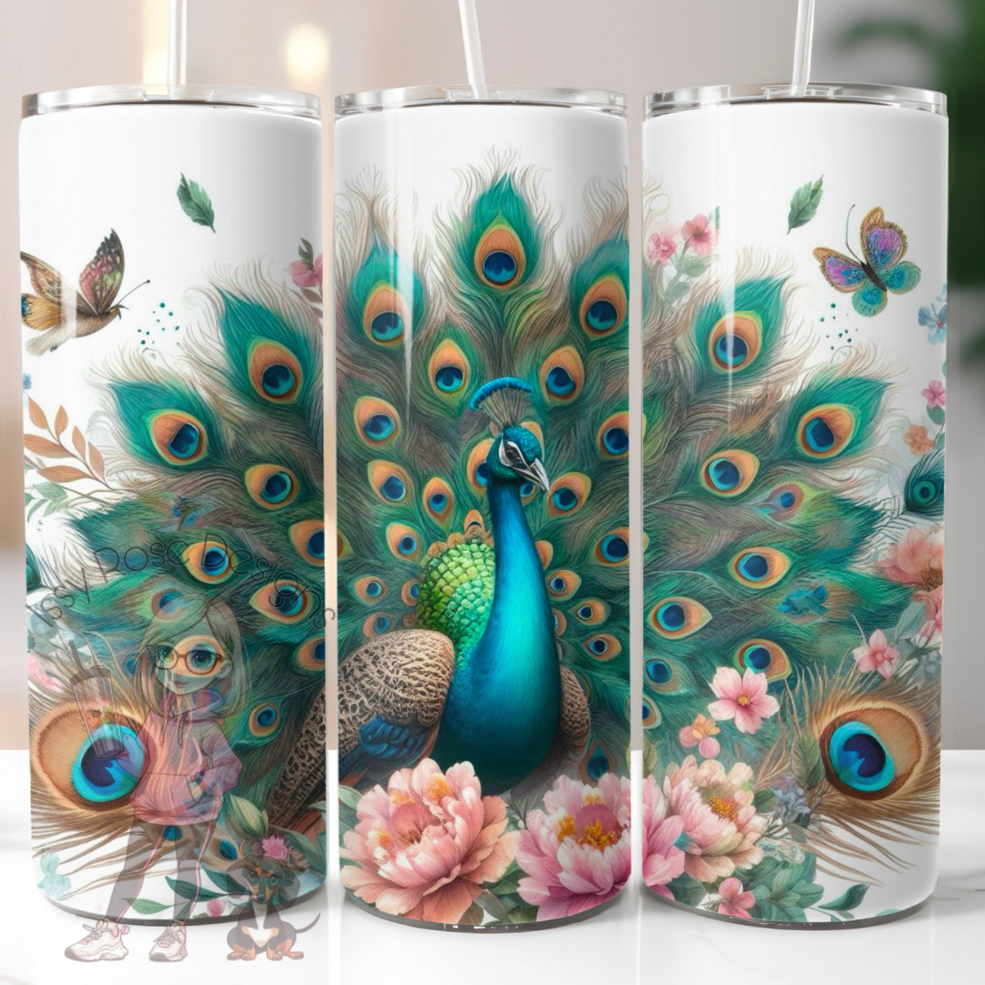 Peacock 20oz Straw Tumbler