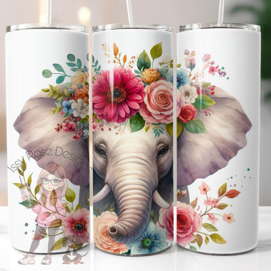 Floral Elephant 20oz Tumbler