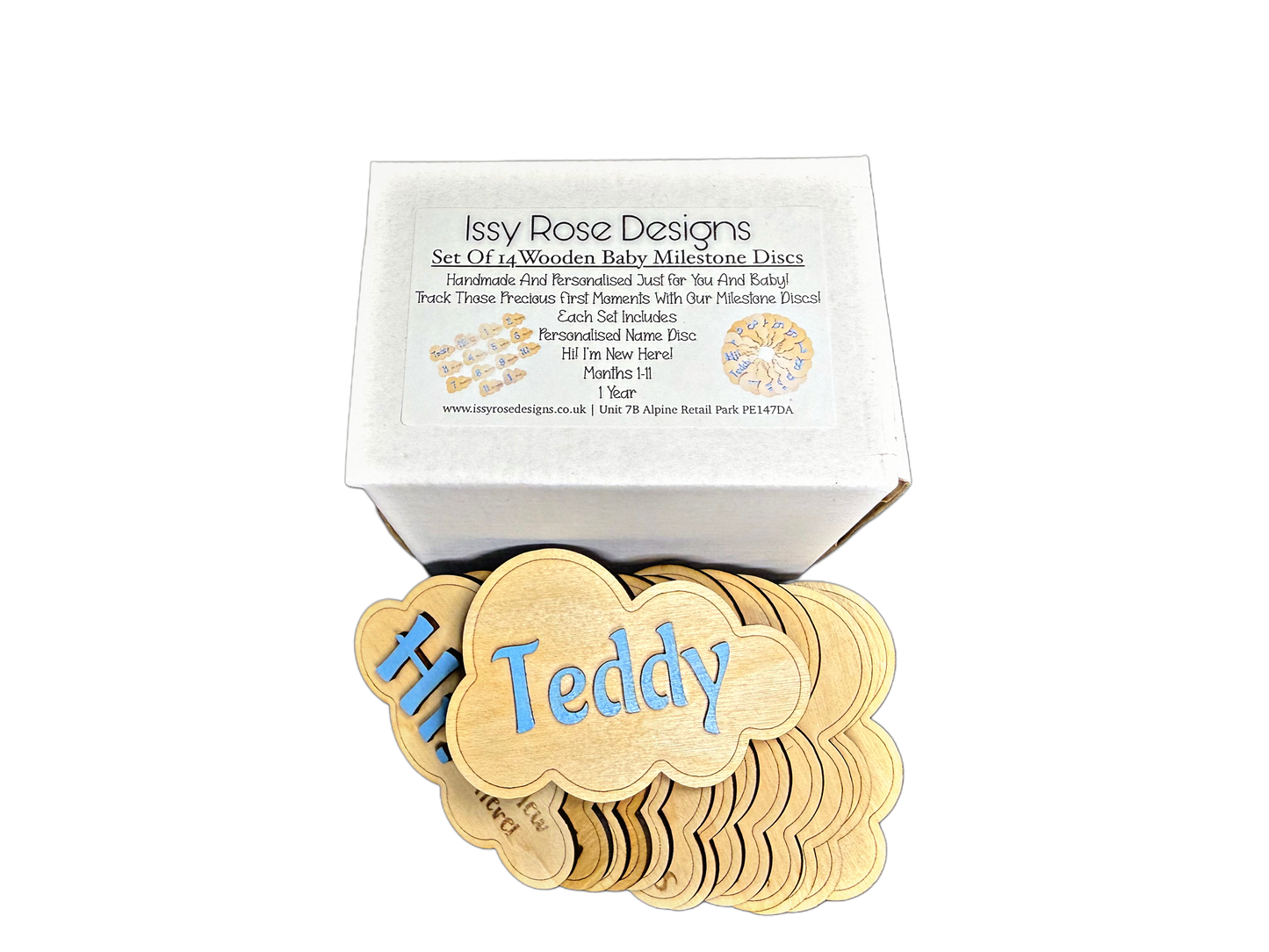 Baby Milestone Clouds - Personalised - Set Of 14