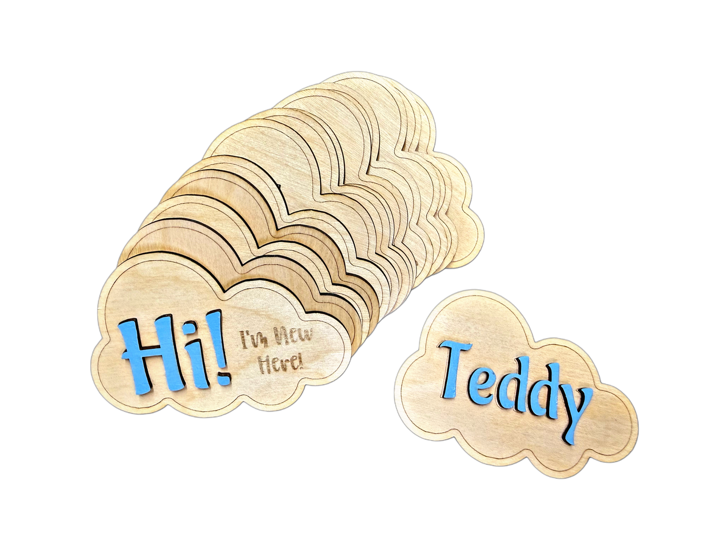 Baby Milestone Clouds - Personalised - Set Of 14