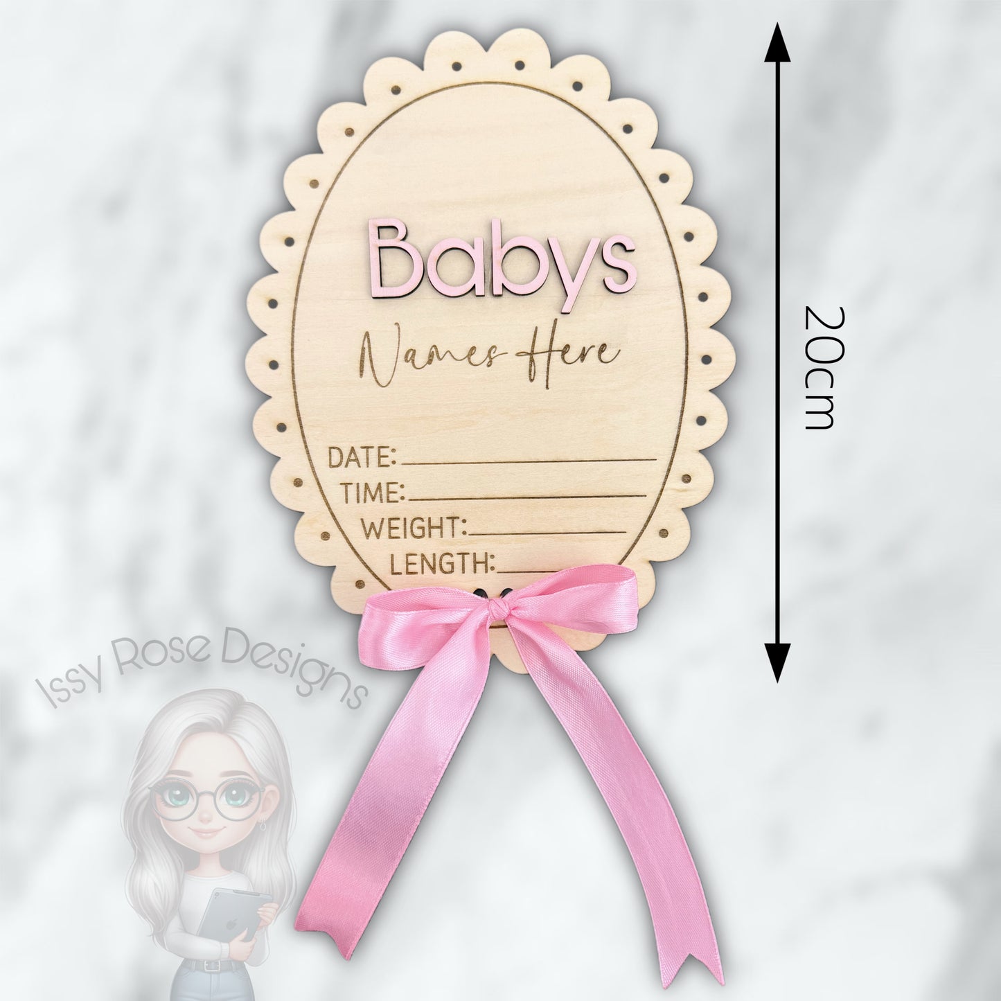 3d Baby Birth Details Plaque