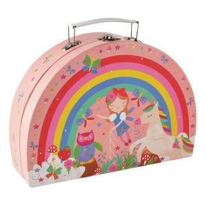 10 Piece Tin Tea Set Case - Rainbow Fairy
