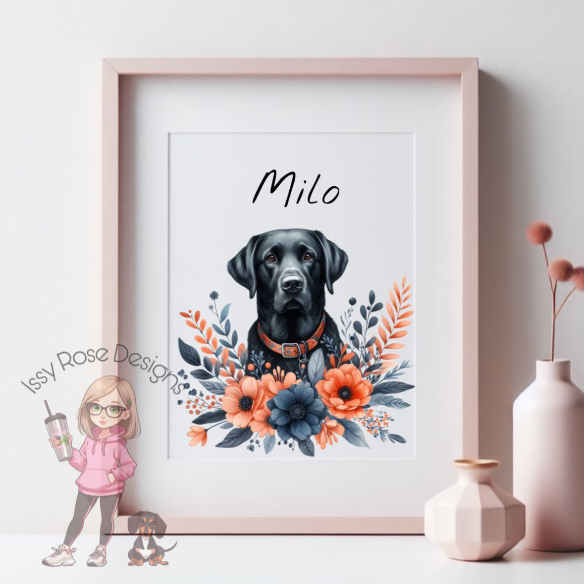 Digitally Drawn Pet Portrait - A4