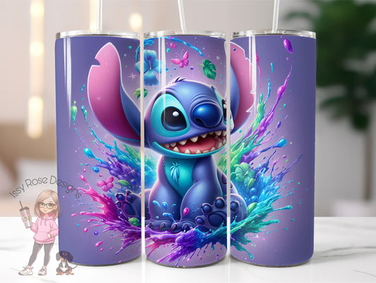 Purple Stitch Splash 20oz Tumbler